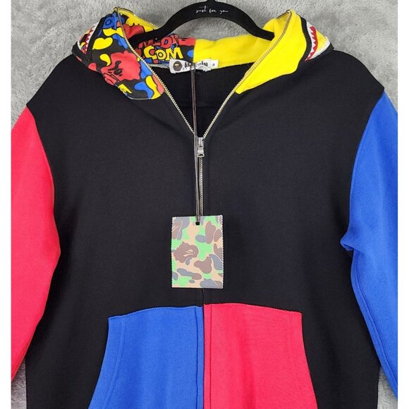 BAPE Medicom Toy Bear Shark Hoodie Unisex Medium Multicolor Full Zip Long Sleeve - Picture 7 of 16